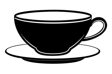 Tea cup silhouette vector illustration