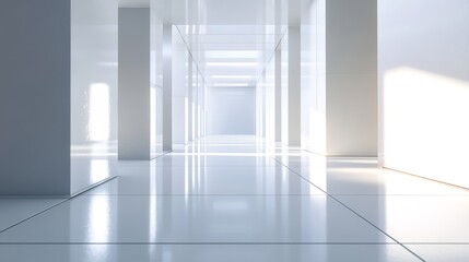 Obraz premium empty white room with windows