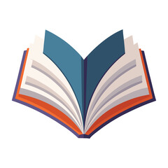 Open Book Illustration with Teal and Orange Accents