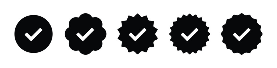 check mark icon. Tick icon. Check marks different shape, isolated. Check marks in simple flat design. Vector illustration Eps 10