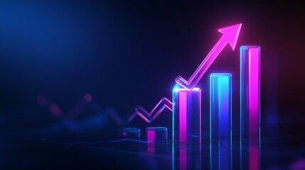 Business growth. Business success data and stock market background. Graph chart. Business growth chart. Arrow growing upward. Economy graph strategy. Futuristic technology. Business financial growth