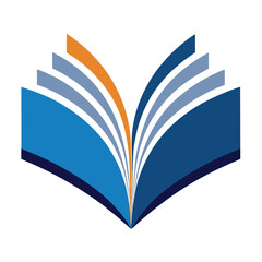 Abstract Book Icon Design in Blue and Orange Hues