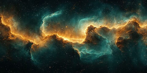 Obraz premium Vibrant cosmic clouds glowing in the depths of space reveal the beauty of the universe during a clear night