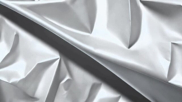 Abstract crumpled silver texture animated overlay, transparent 4K video, alpha channel, ProRes 4444