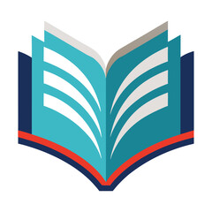 Abstract Open Book Icon Design Element for Education