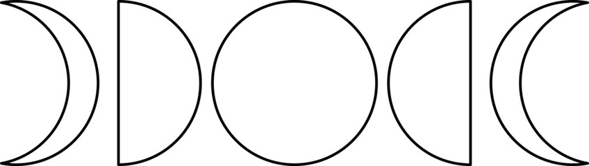 Moon phase Magic Lunar Moonlight Line art