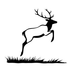 Obraz premium Elegant Deer Silhouette Vector Minimalist Graphic Illustration For Nature Themed Designs Holiday Decor