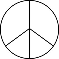Peace symbol line shape design elements
