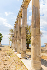 Fototapeta premium View over the remains of the Roman city of Pergamum known also as Pergamon in Turkey