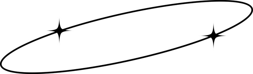 Oval frame with magical stars sparkling