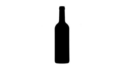 Simple black wine bottle silhouette minimalist design elegant beverage graphic
