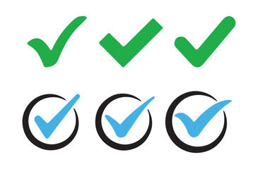 Check marks big collection. Tick icon. Check marks different shape, isolated. Vector symbols set ,green checkmark. Vector illustration eps 10.