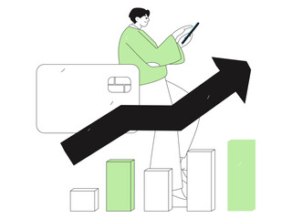 Internet financial management investment flat vector concept operation hand drawn illustration
