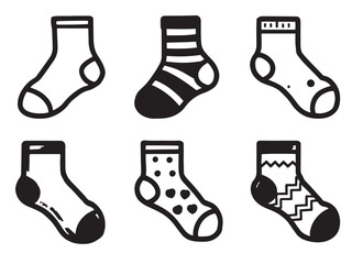 Ankle socks vector line art illustration