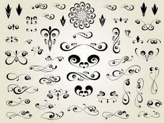 6461.eps  set of black and white elements