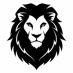 Fototapeta premium Asiatic lion head Silhouette art Vector 