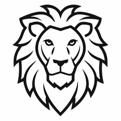 Asiatic lion head line art Vector