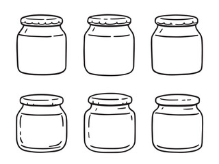 Baby Food Jars vector line art illustration