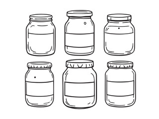 Baby Food Jars vector line art illustration