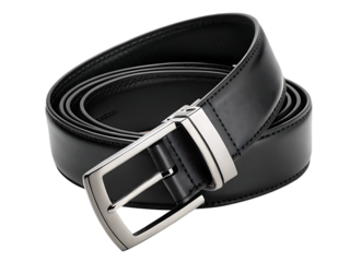 black belt isolated on white background. PNG