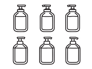 Baby Shampoo vector line art illustration