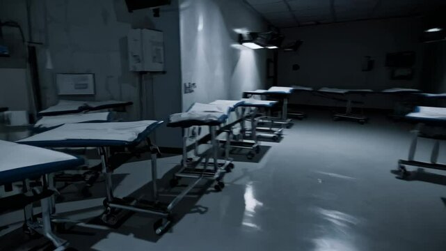 zombie apocalypse lab echoes dimly lit, zombie apocalypse lab hides urgent research among flickering monitors, zombie apocalypse lab radiates tension where survival meets science. concept viral dread