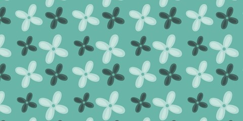 Delicate Floral Pattern in Teal and Mint Green