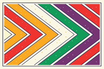 Seamless geometric pattern in retro colors. Vector Illustration.