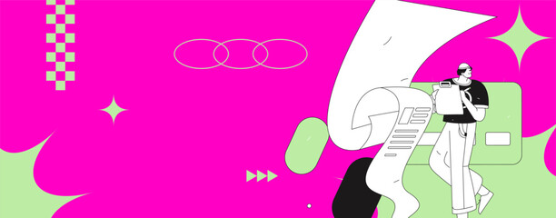 Internet financial management investment flat vector concept operation hand drawn illustration
