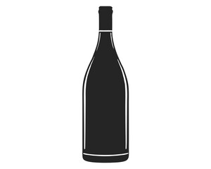 Wine Bottle silhouette vector illustration