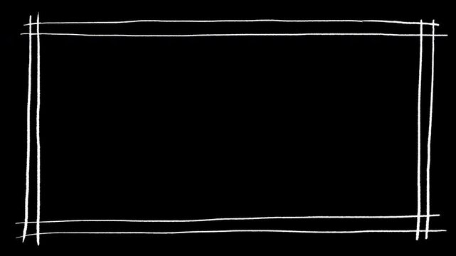 Hand drawn animated frame, wiggly rectangular borderm, Boxes and Frames