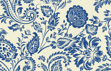 Ethnic Motifs Ikat floral paisley embroidery floral. ikat Saree Sarong oriental pattern traditional.Ikat embroidery style abstract embroidery design for texture,fabric,clothing,wrapping,decoration © Thitichot