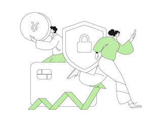 Internet financial management investment flat vector concept operation hand drawn illustration
