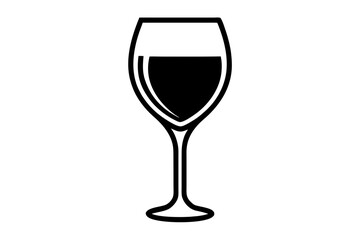 Wine Glass icon silhouette vector illustration