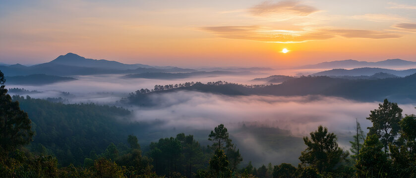 sunrise in the mountains