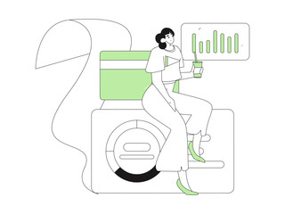 Internet financial management investment flat vector concept operation hand drawn illustration
