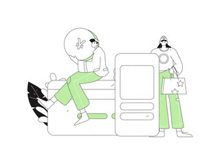 Internet financial management investment flat vector concept operation hand drawn illustration
