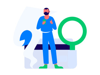 Internet financial management investment flat vector concept operation hand drawn illustration
