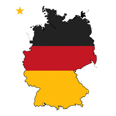 map of Germany with flag