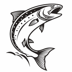 Salmon fish silhouette cut out vector icon