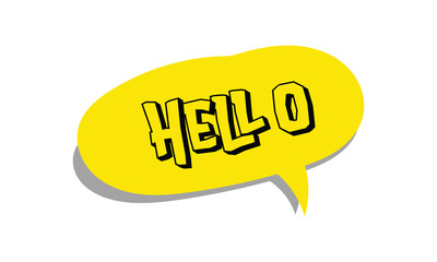 Hello welcome tag. Chat speech bubbles set. Hi invitation offer. Formal greetings message. Hello talk speech message. Talk box infographics. Vector .