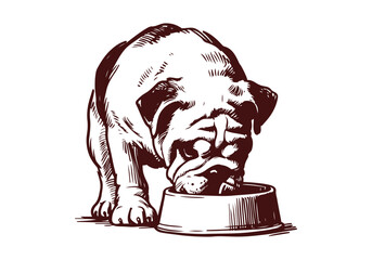 Bulldog Hand Drawn Illustration Sketch Vector Isolated by AZ for Graphic Arts Design and Decoration Asset