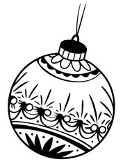 svg vector, Merry Christmas and New Year ball toy icon