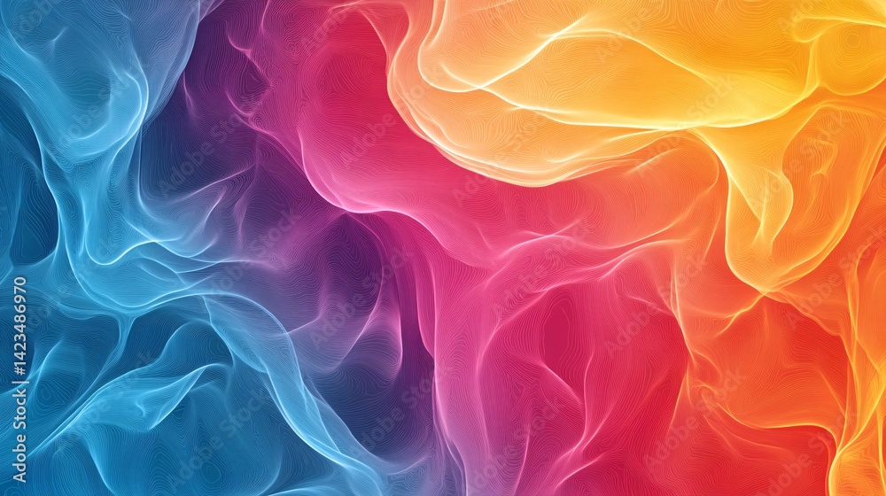 Poster abstract colorful wave background flowing in the air