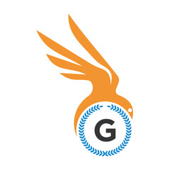 Initial Bird Logo Combine With Letter G Vector Template