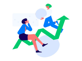 Internet financial management investment flat vector concept operation hand drawn illustration
