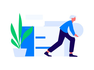 Internet financial management investment flat vector concept operation hand drawn illustration
