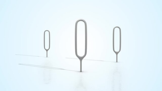 Sim Eject Tools on a Light Reflective Floor. Sim Ejectors 3D Animation. 4K