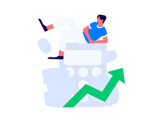 Internet financial management investment flat vector concept operation hand drawn illustration
