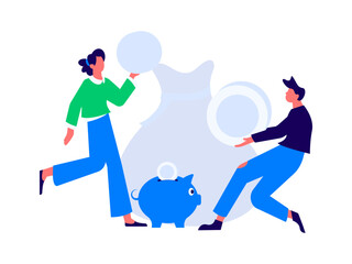 Internet financial management investment flat vector concept operation hand drawn illustration
